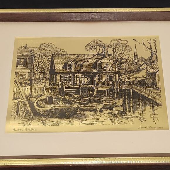 Vintage "safe harbor" gold copper Etched by Lionel barrymore - Picture 1 of 5
